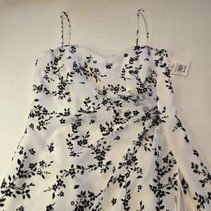 Floral‎ Spaghetti Strap High/Low Hem Prom Dress